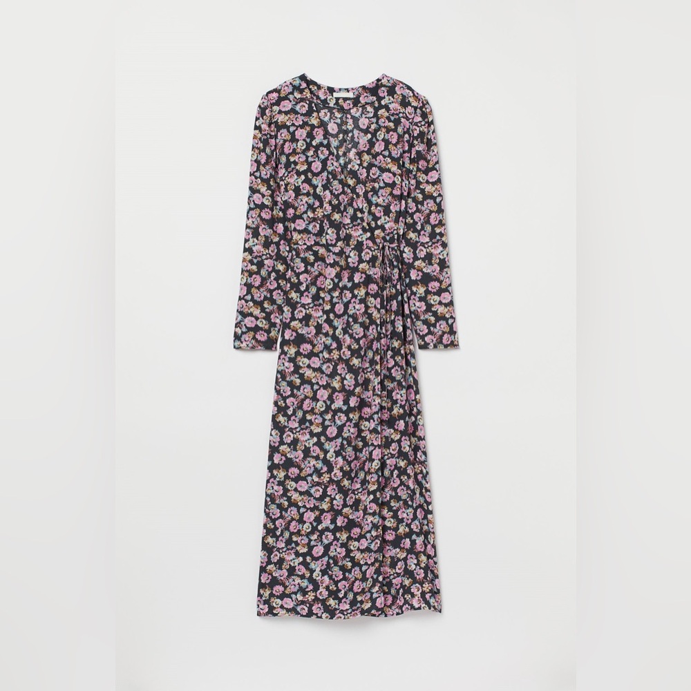 H&M floral wrap dress